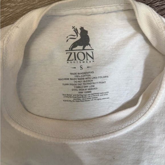 Zion Rootswear Bob Marley Graphic Tee - White - Picture 3 of 4